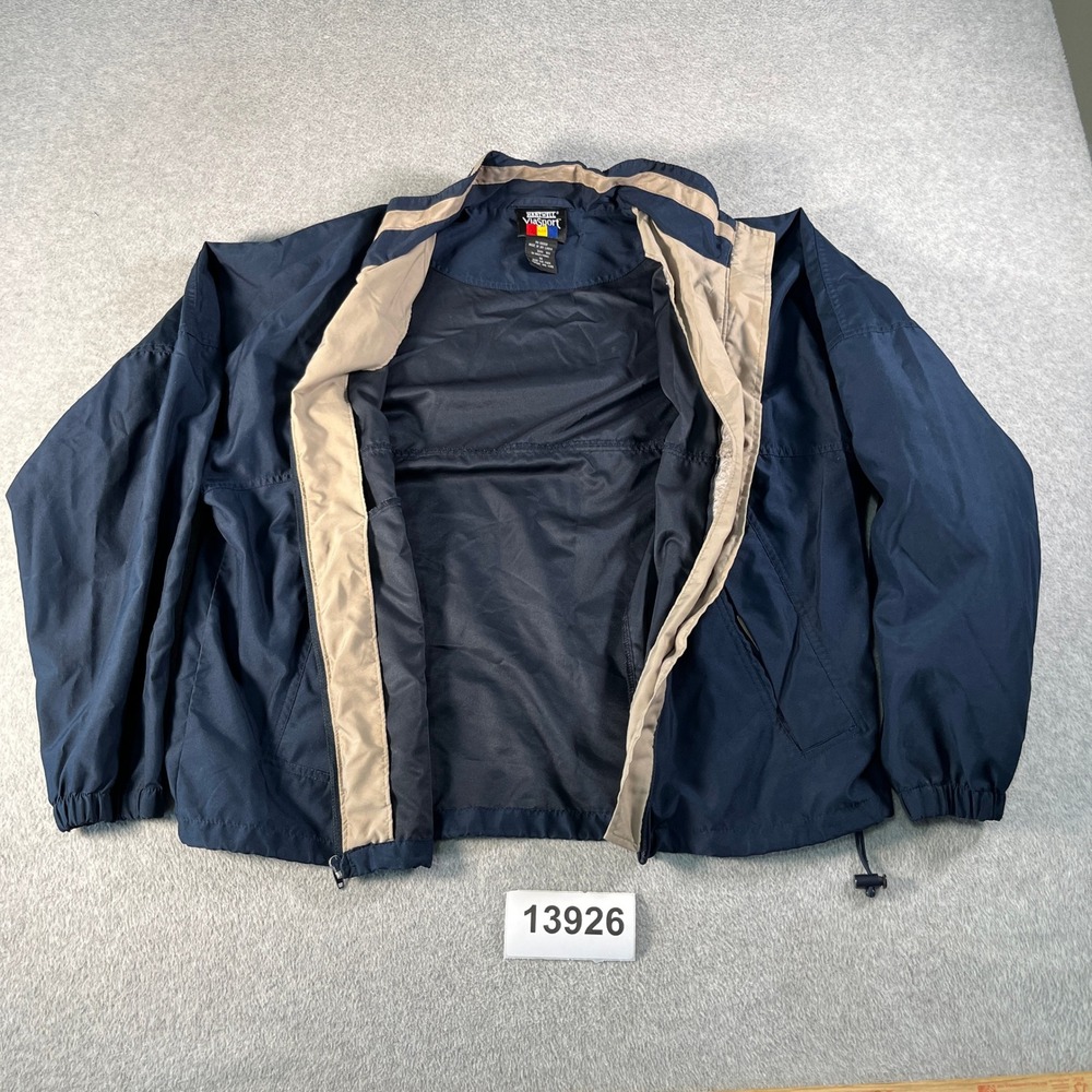 Hartwell ViaSport Jacket Mens Medium Navy Blue Vintage Excellent Windbreaker